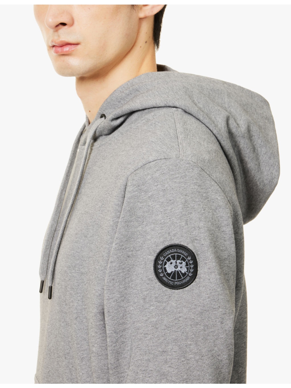 Huron brand-patch cotton-jersey hoody - 5