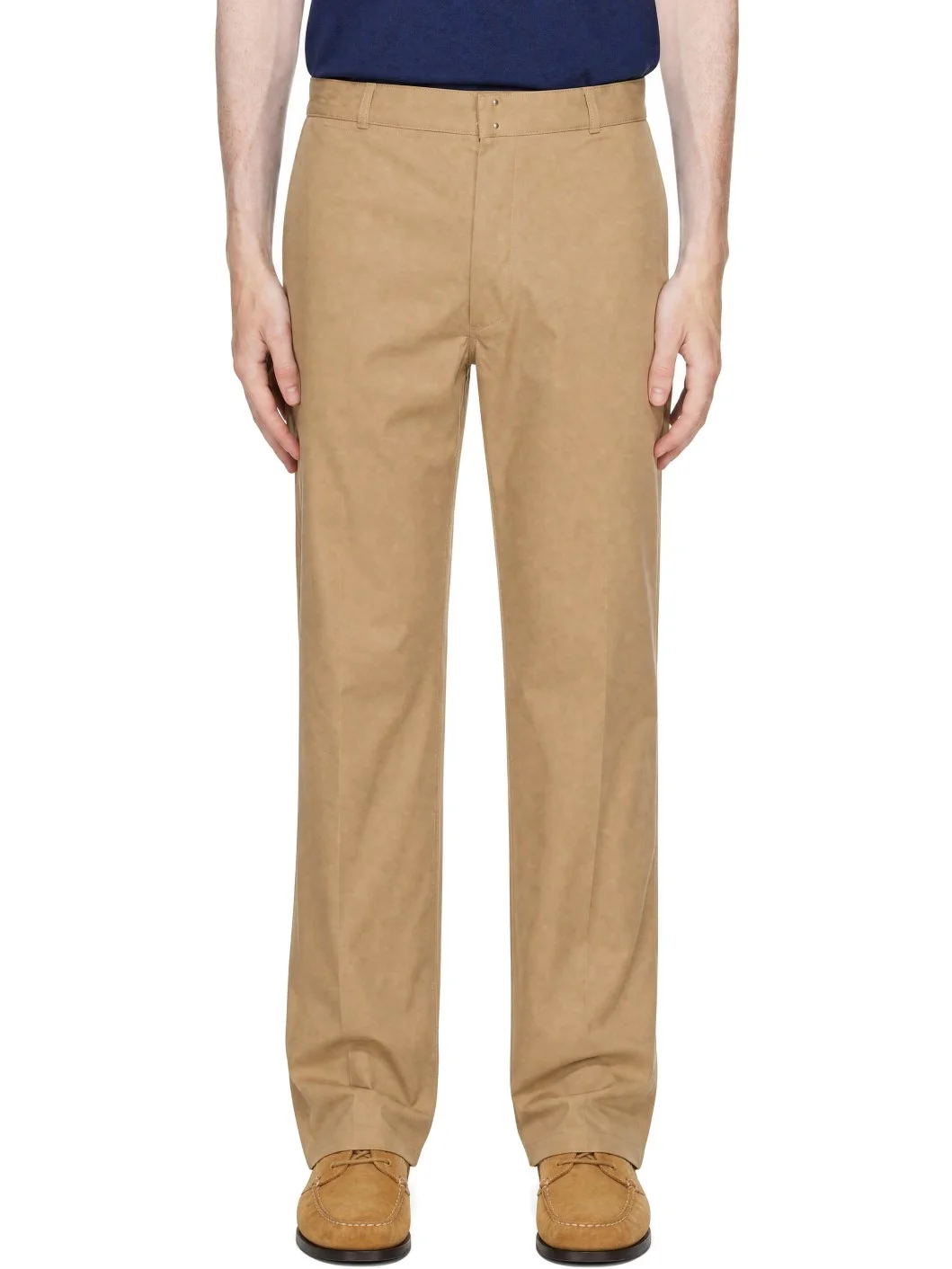 Beige Paris Fit Cotton Trousers - 1