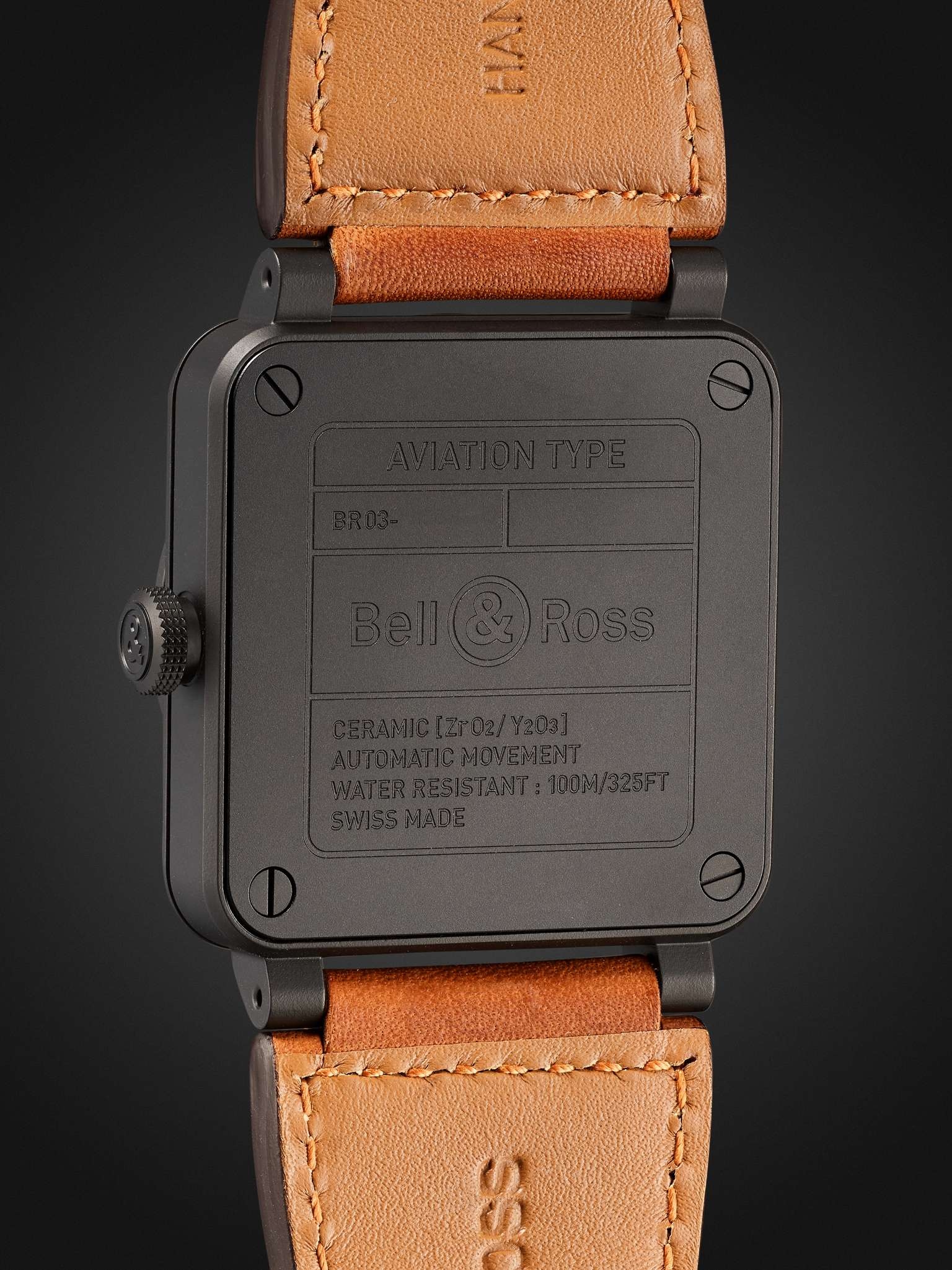 BR 03 Heritage Automatic 41mm Ceramic and Leather Watch, Ref. No. BR03A-HER-CE/SCA - 4