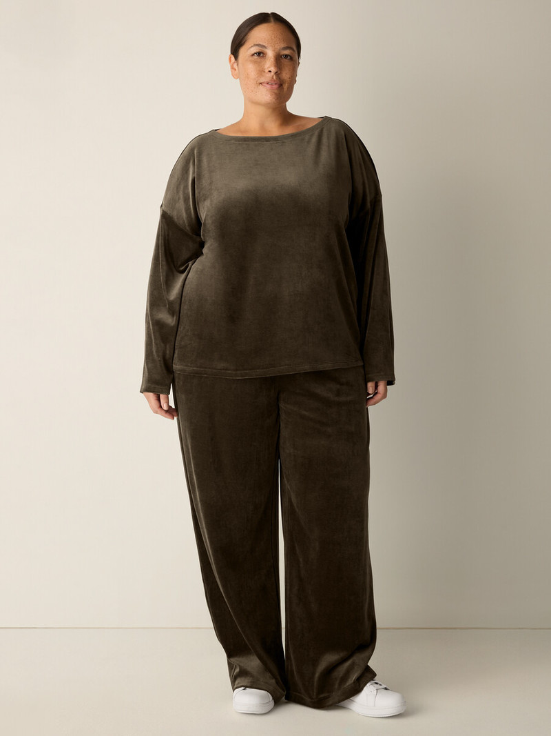 Cozy Velour Knit Bateau Neck Top 6