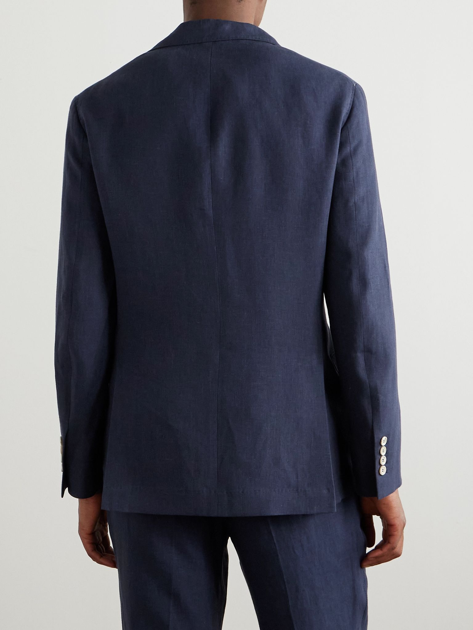 Linen Suit Jacket Navy - 3