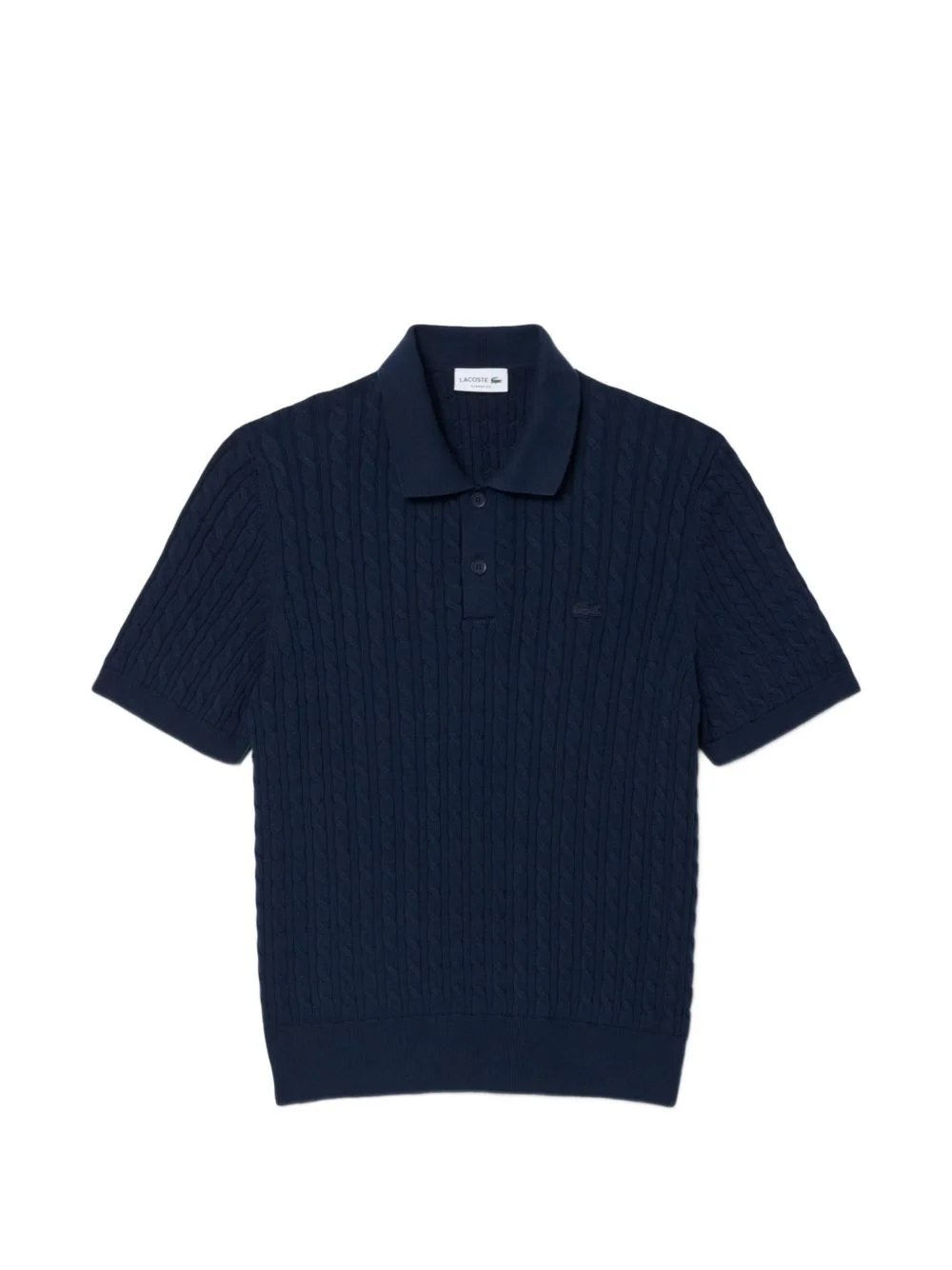 cable-knit polo shirt - 1