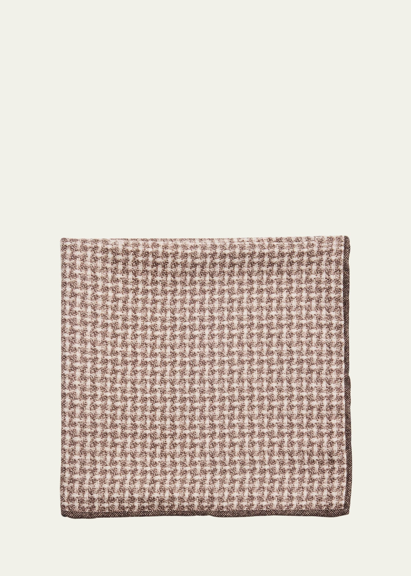 Men's Houndstooth Effect Silk Pocket Square - 1