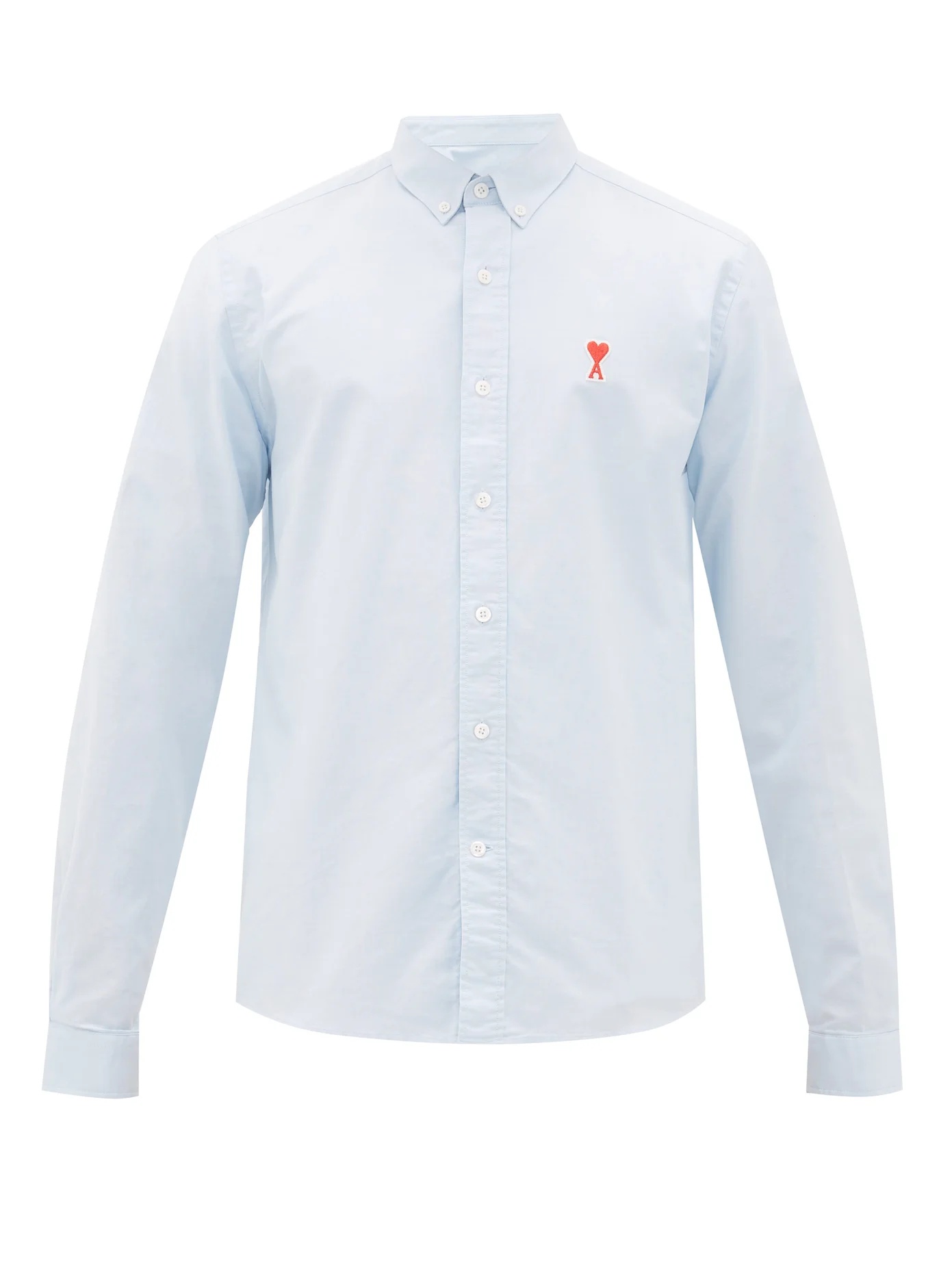 Logo-embroidered striped cotton-poplin shirt - 1