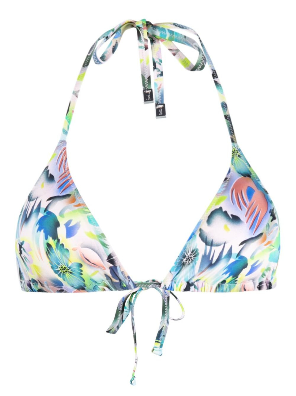 tropical-print bikini top - 1