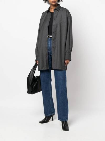 Totême monogram-embroidered oversized wool shirt outlook