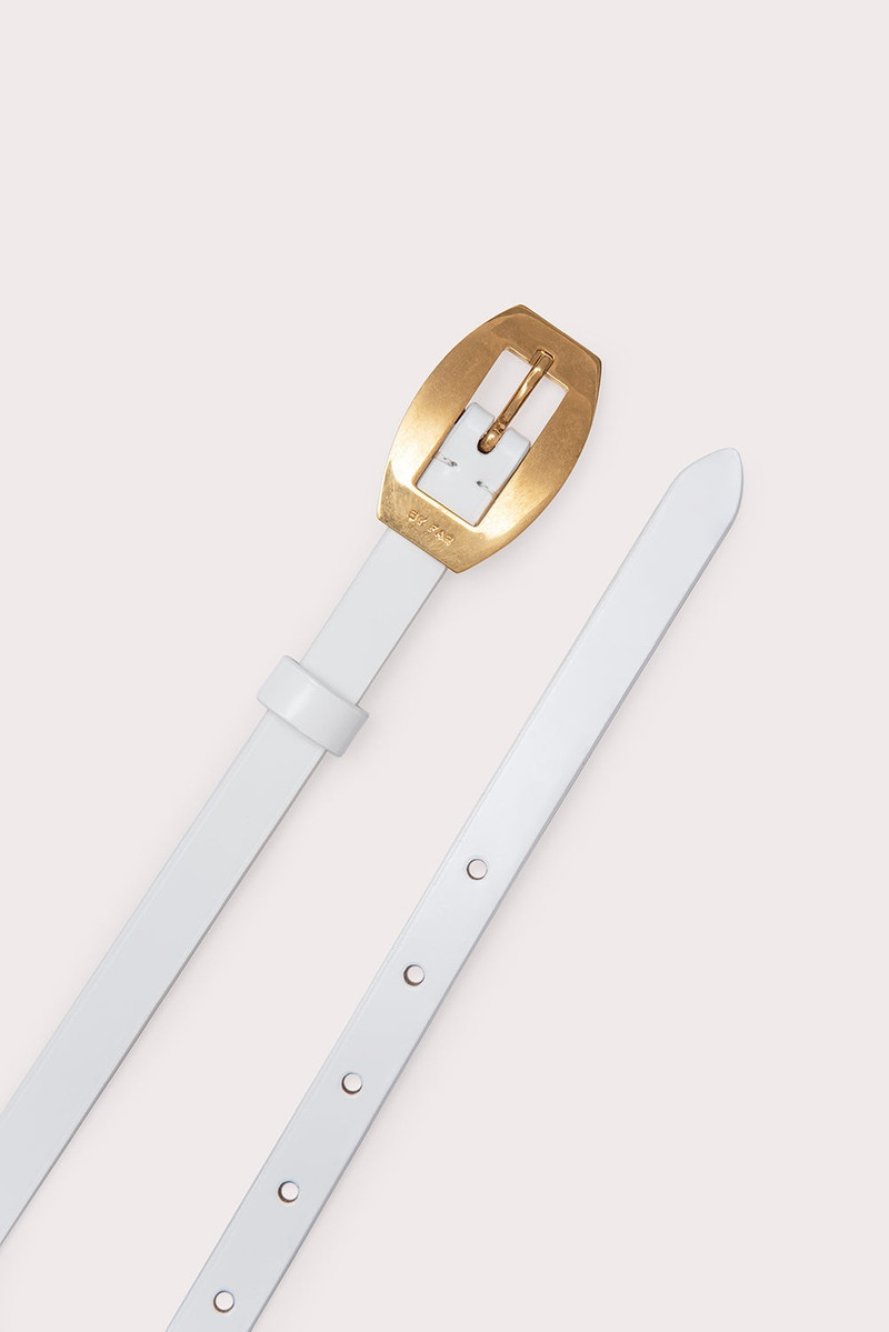 BY FAR Block White Semi Patent Leather outlook