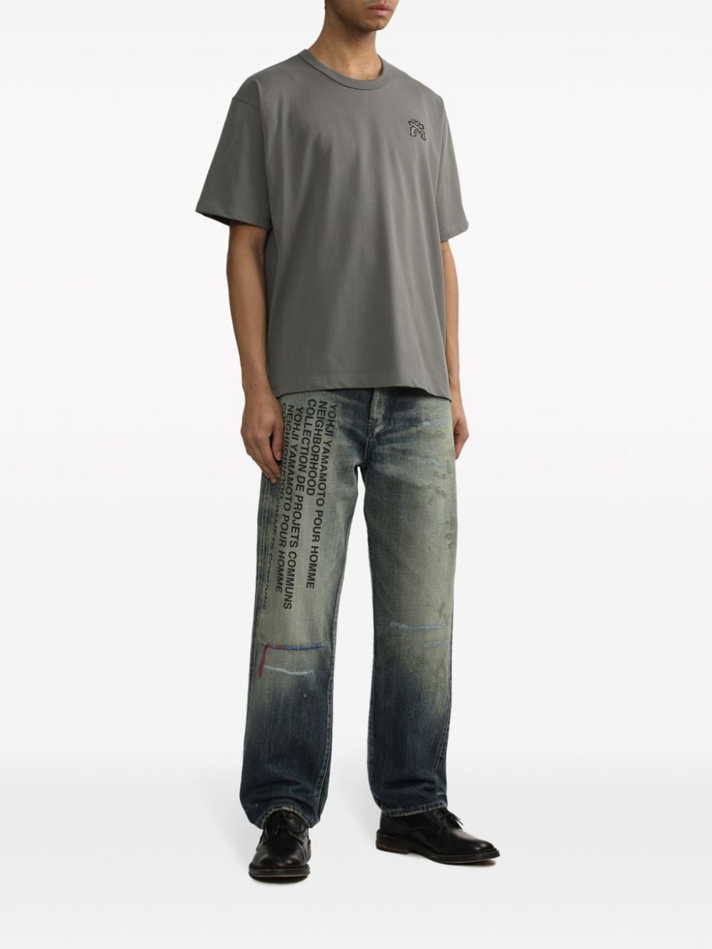 slogan-print straight-leg jeans - 2