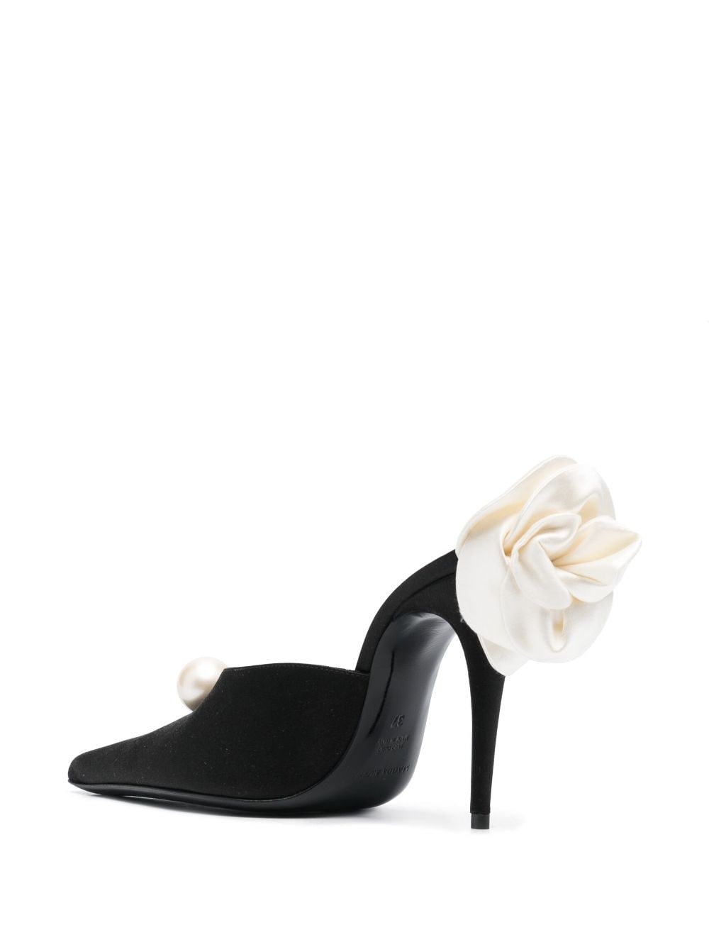 faux-pearl embellished 110mm leather mules - 3