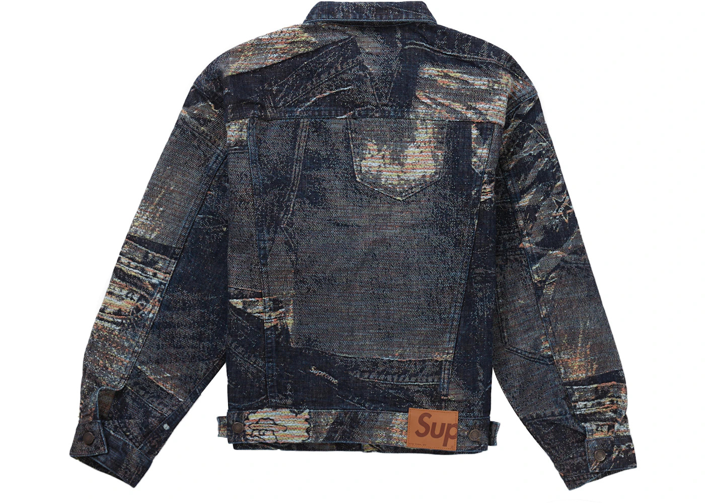 Supreme Archive Denim Jacquard Trucker Jacket Blue - 2