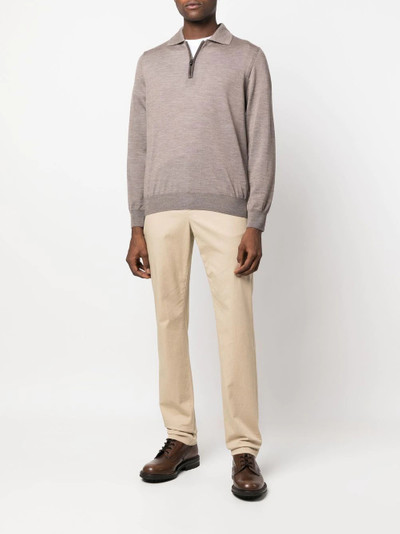 Canali long-sleeve wool polo shirt outlook