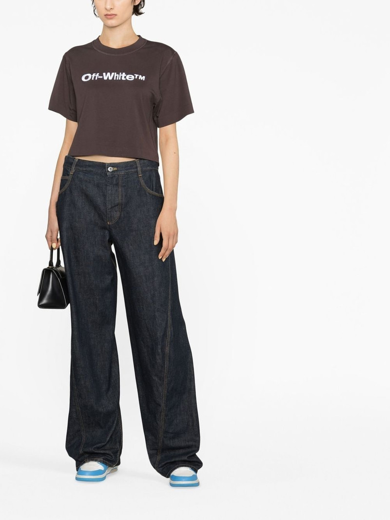 Off-White cropped logo-print T-shirt outlook