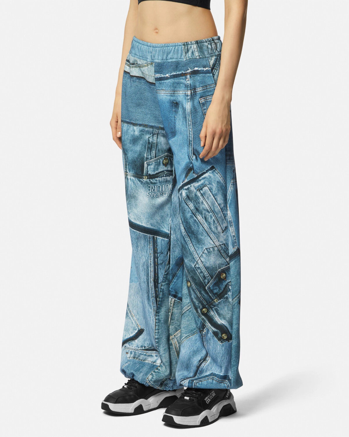 Patchwork Denim Sweatpants - 4