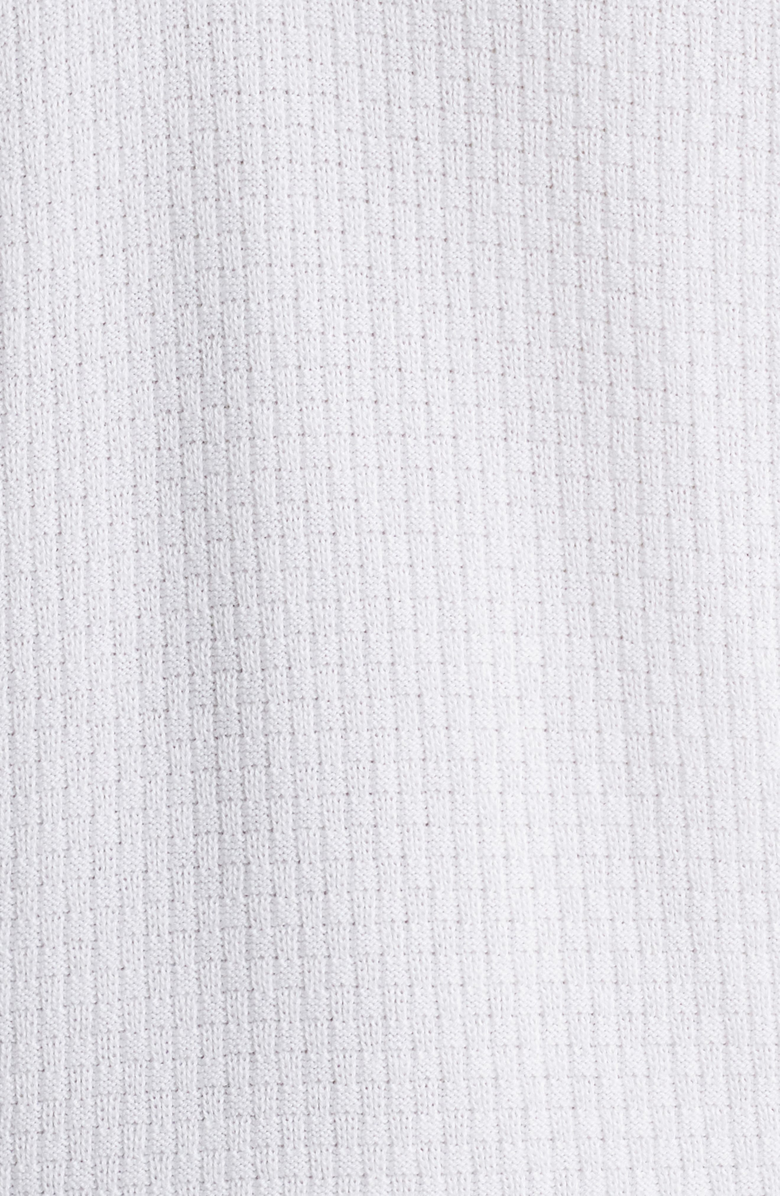 Canali Short Sleeve Textured Cotton & Modal Polo Sweater in White at Nordstrom - 6