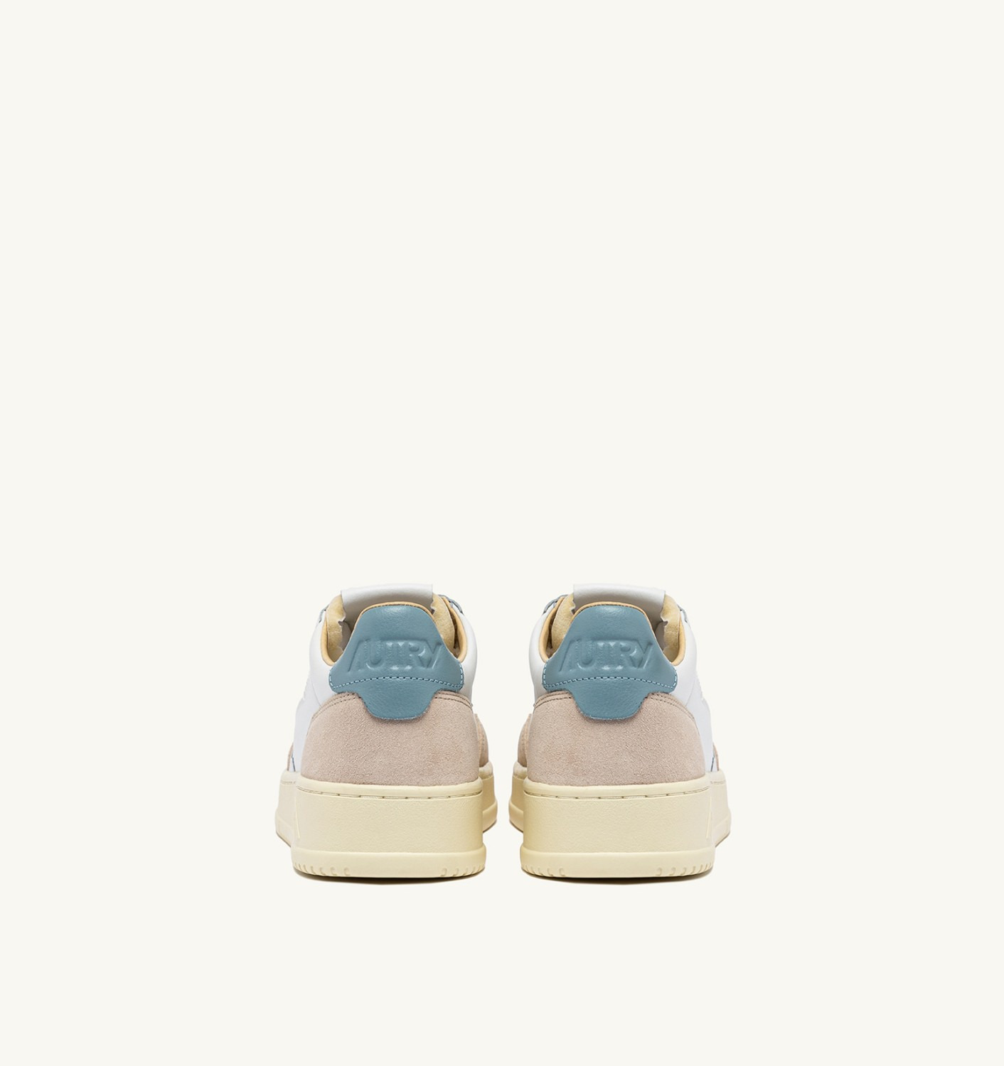 MEDALIST LOW SNEAKERS IN WHITE AND SILVER BLUE LEATHER SUEDE - 3