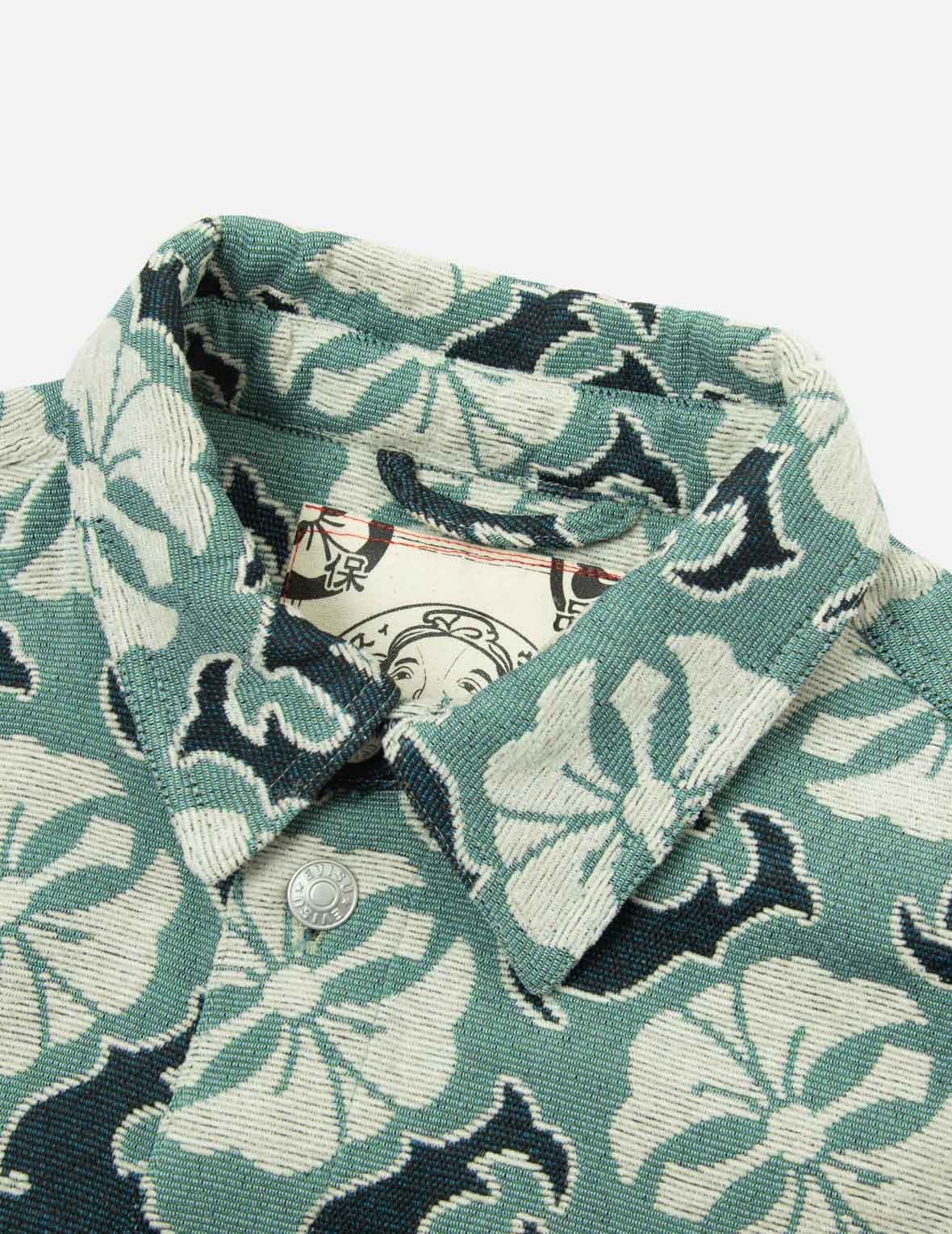 ALLOVER KAMON AND LOGO JACQUARD REGULAR FIT TAPESTRY JACKET - 9