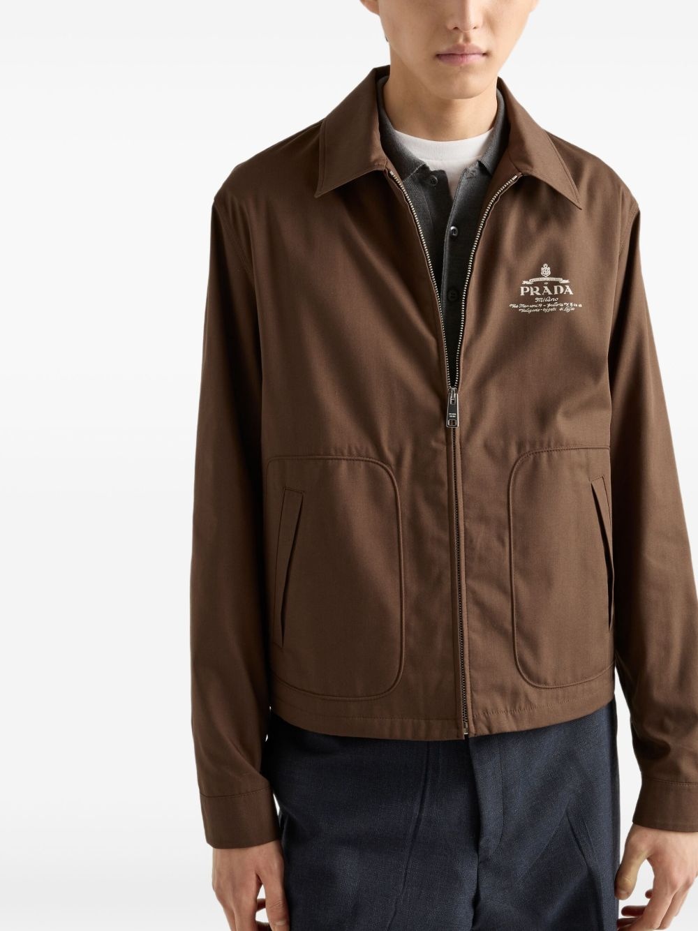 logo-embroidered jacket - 4