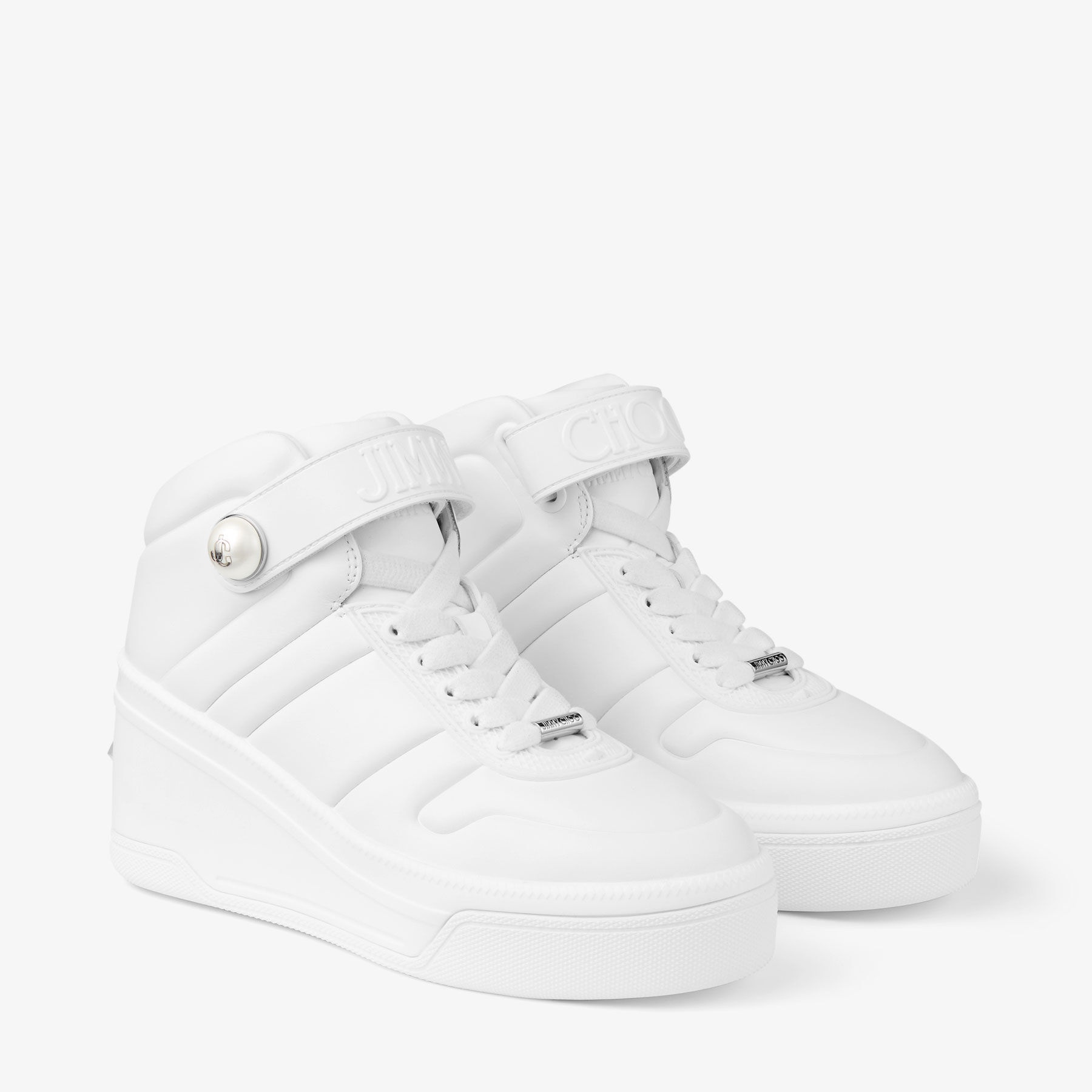 Del Mar
White Leather Platform Trainers - 3