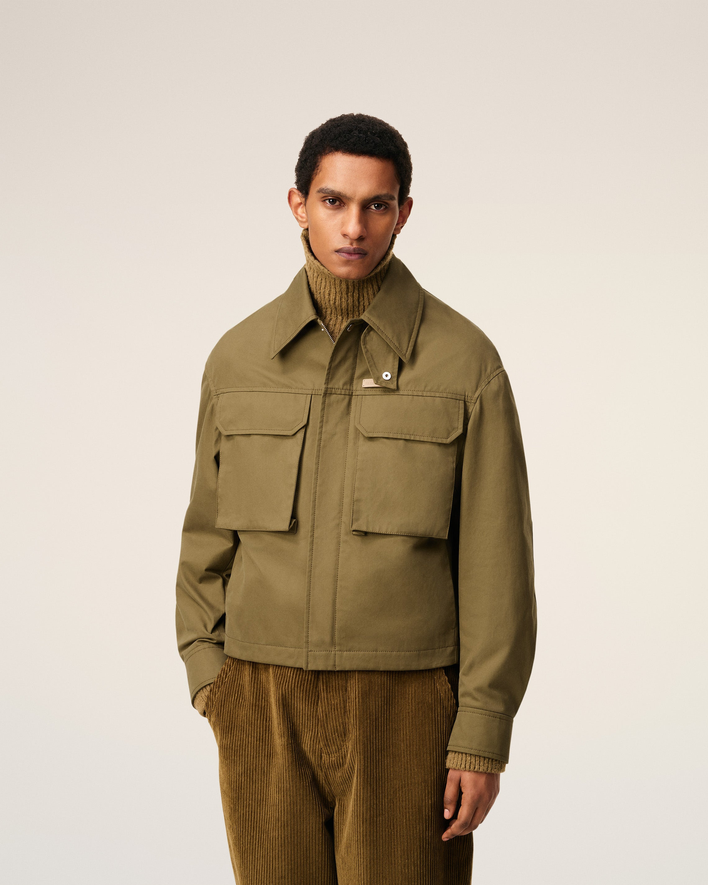 GREEN COTTON WORKER JACKET - 3