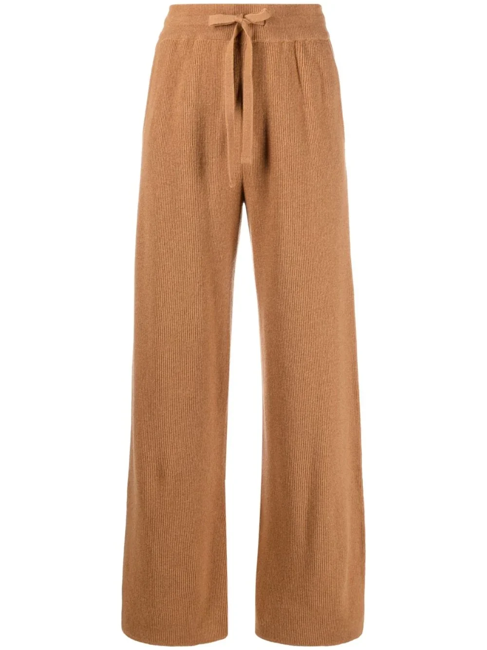 ribbed-knit wide-leg trousers - 1