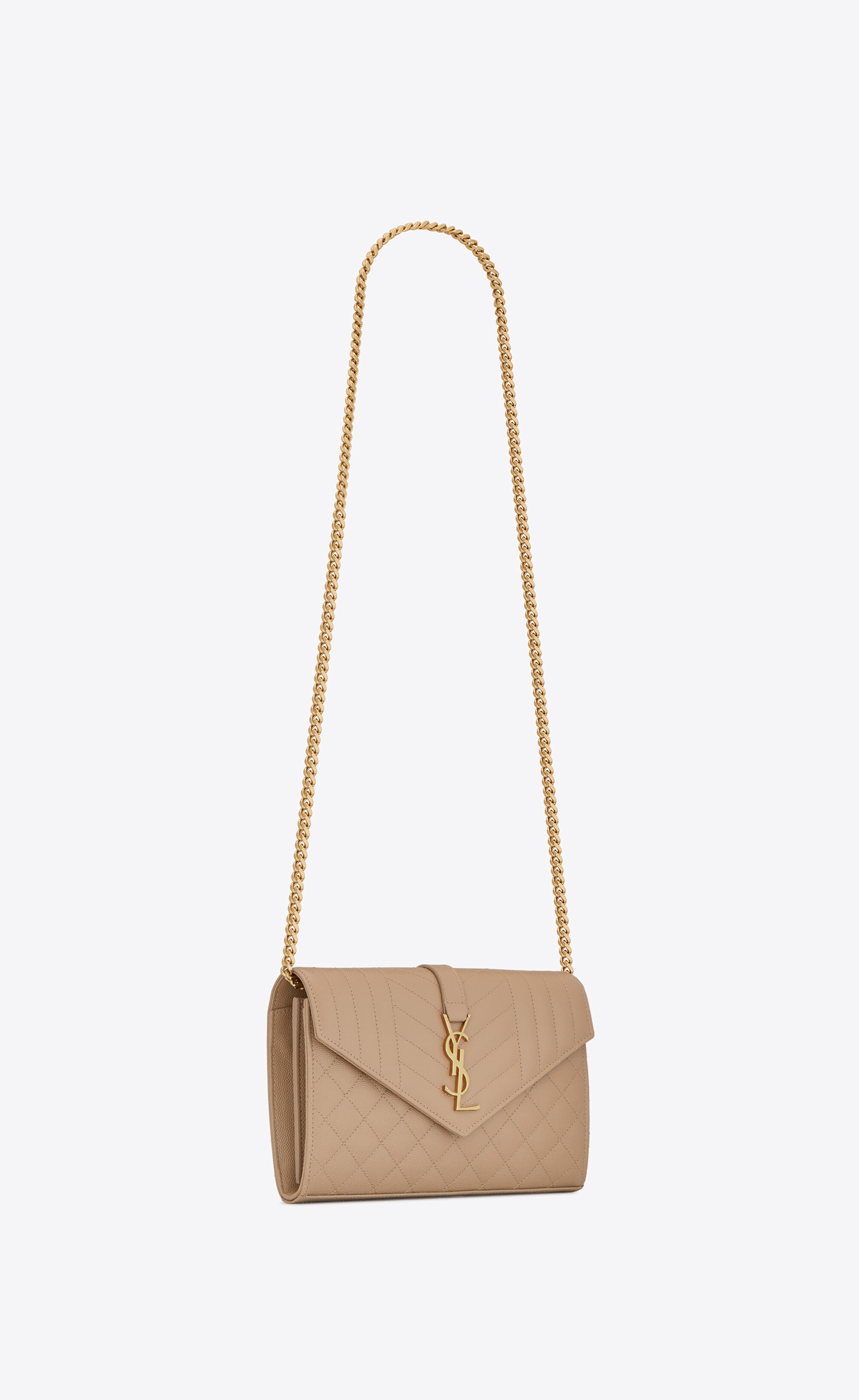 monogram chain wallet in mix matelassé grain de poudre embossed leather - 7