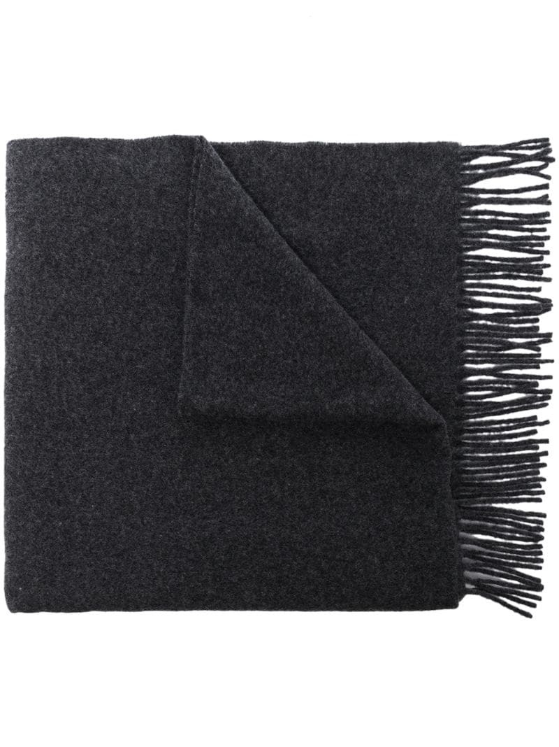fringed-edge wool scarf - 1