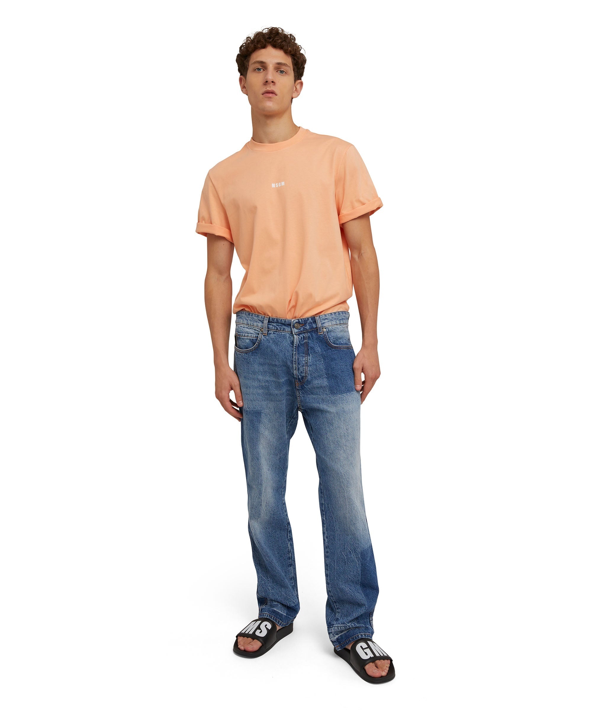 Solid color cotton crewneck t-shirt with MSGM micro logo - 3