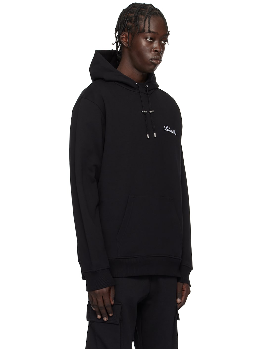 Black 'Balmain' Signature Hoodie - 2