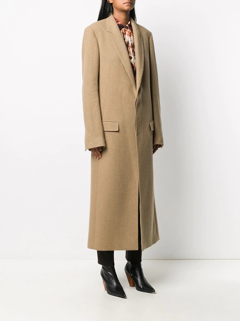 single-breasted long coat - 3