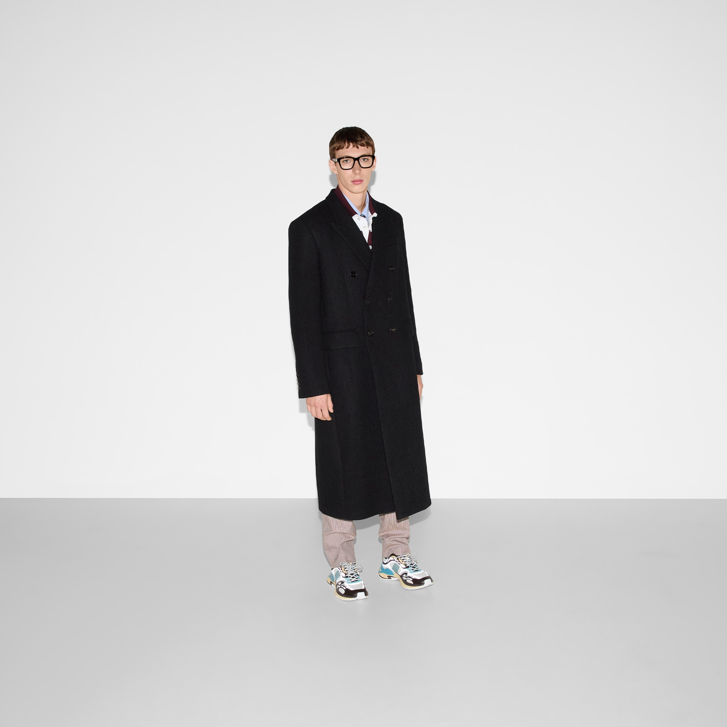 Batavia wool coat with Web - 3