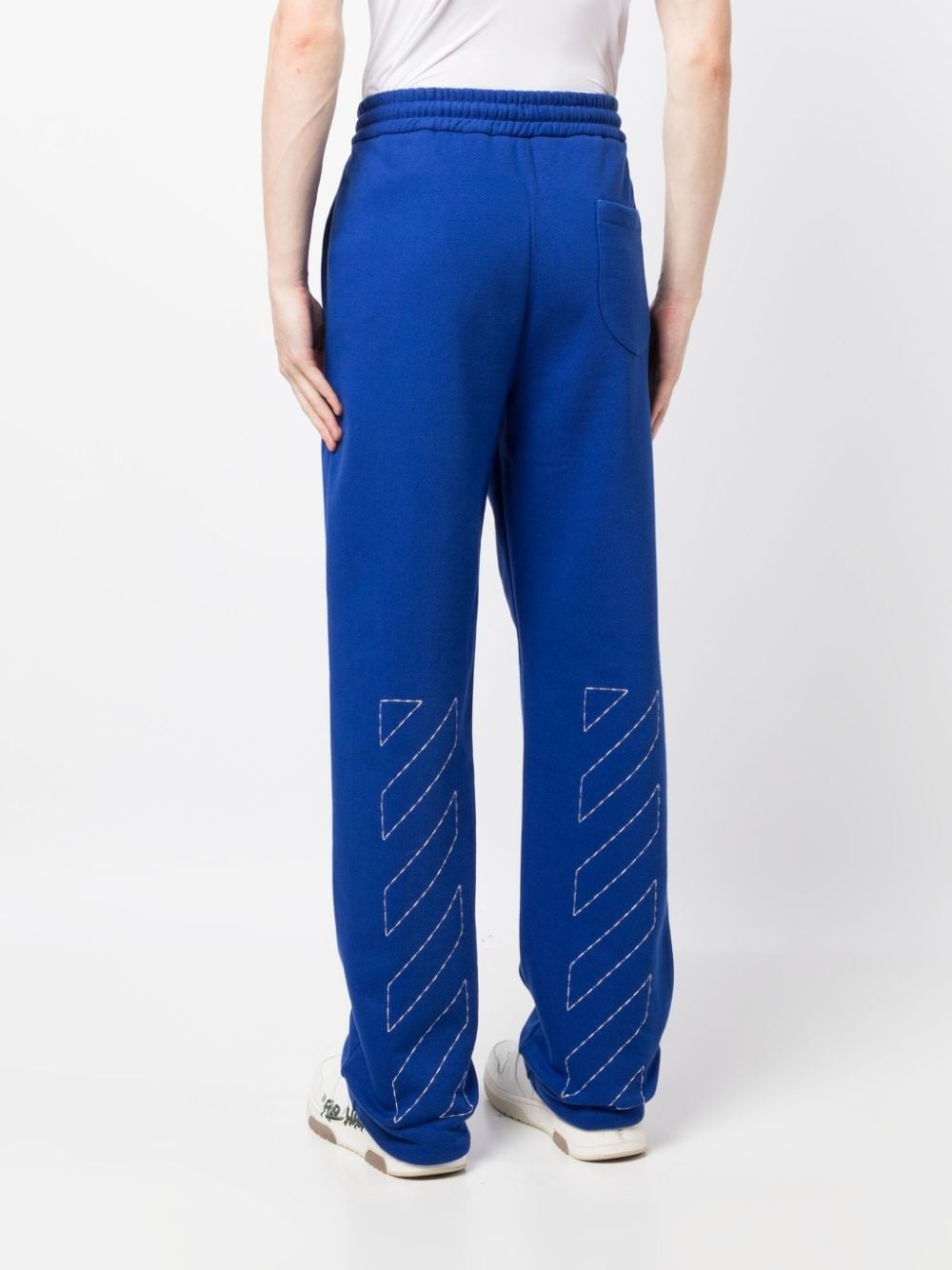 Diag-Stripe embroidered track pants - 4