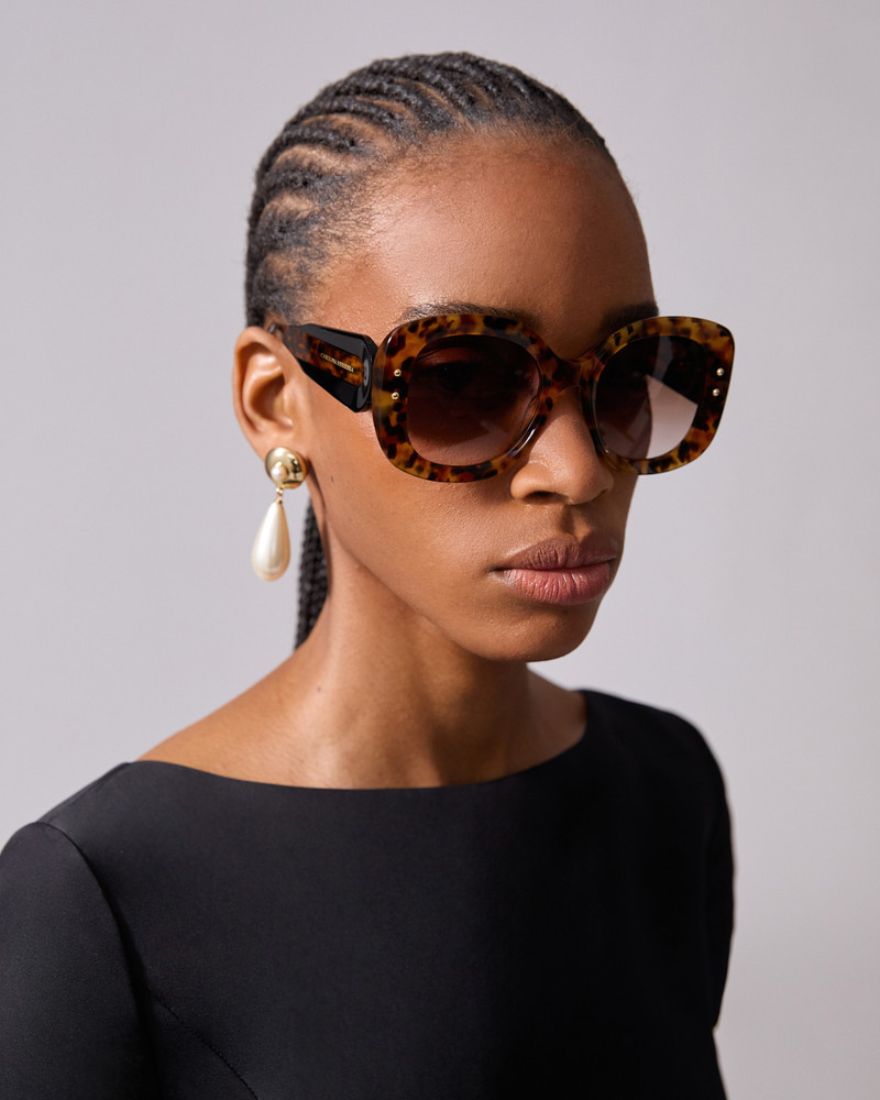 CAROLINA HERRERA Oversized Sunglasses With Chain outlook