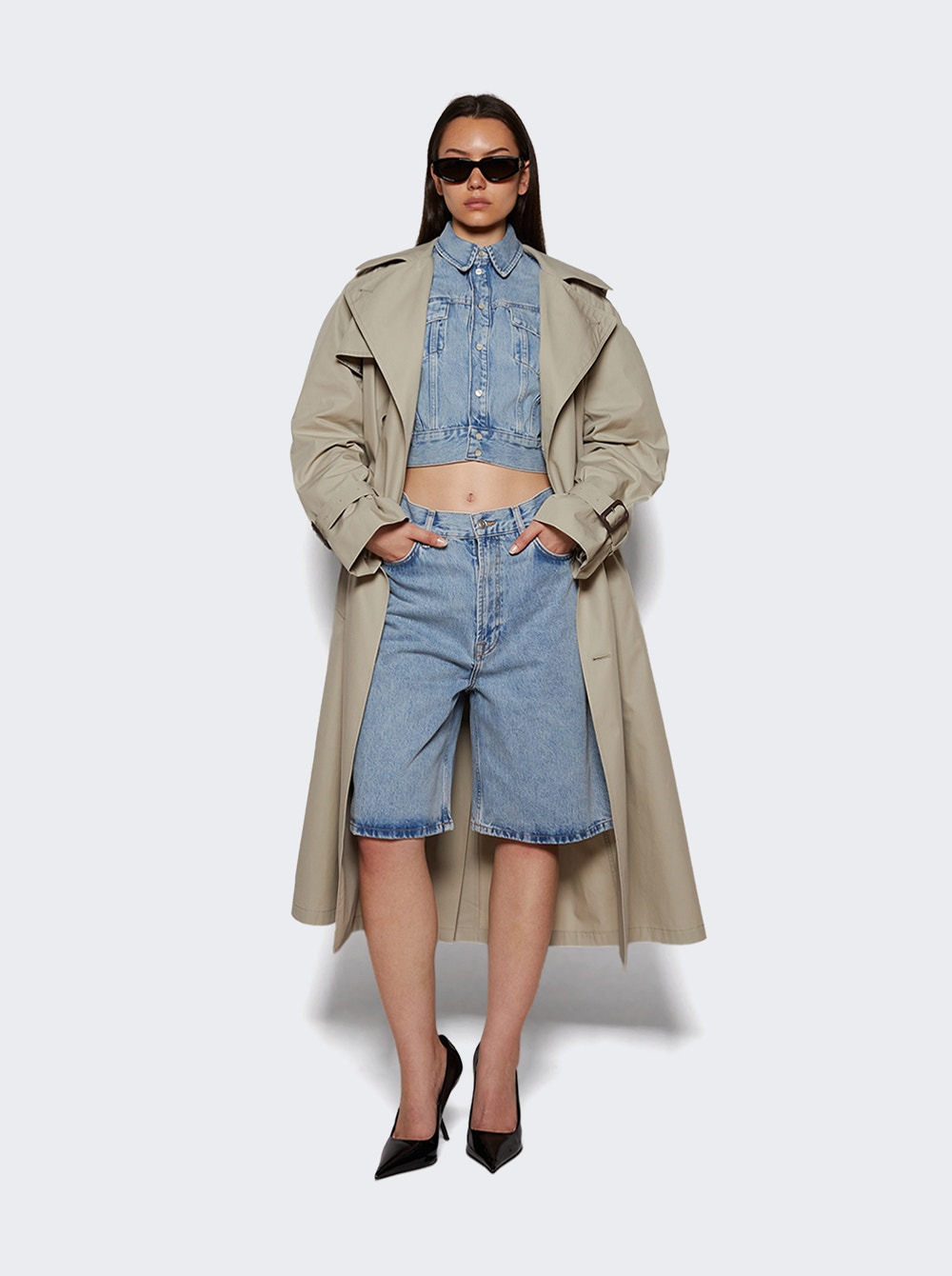 Denim Crop Jacket Blue - 5