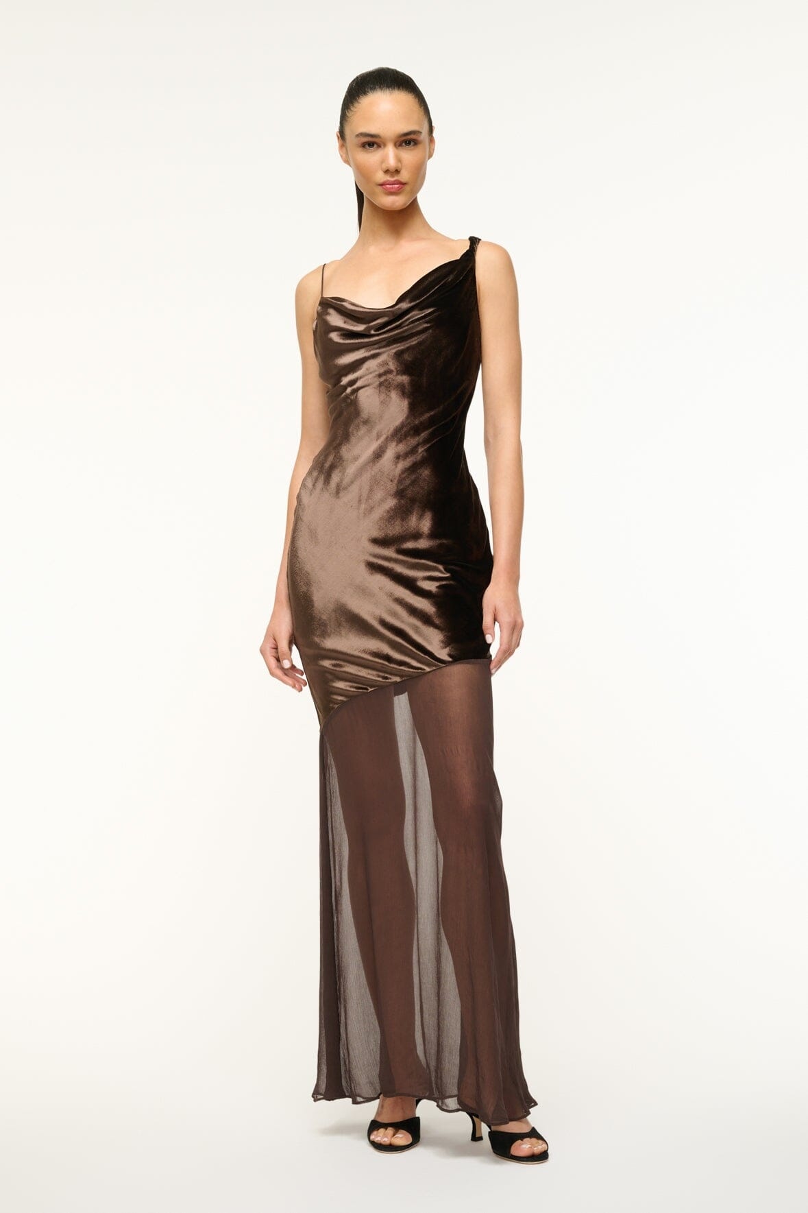 STAUD BEATON DRESS DARK CHOCOLATE - 2