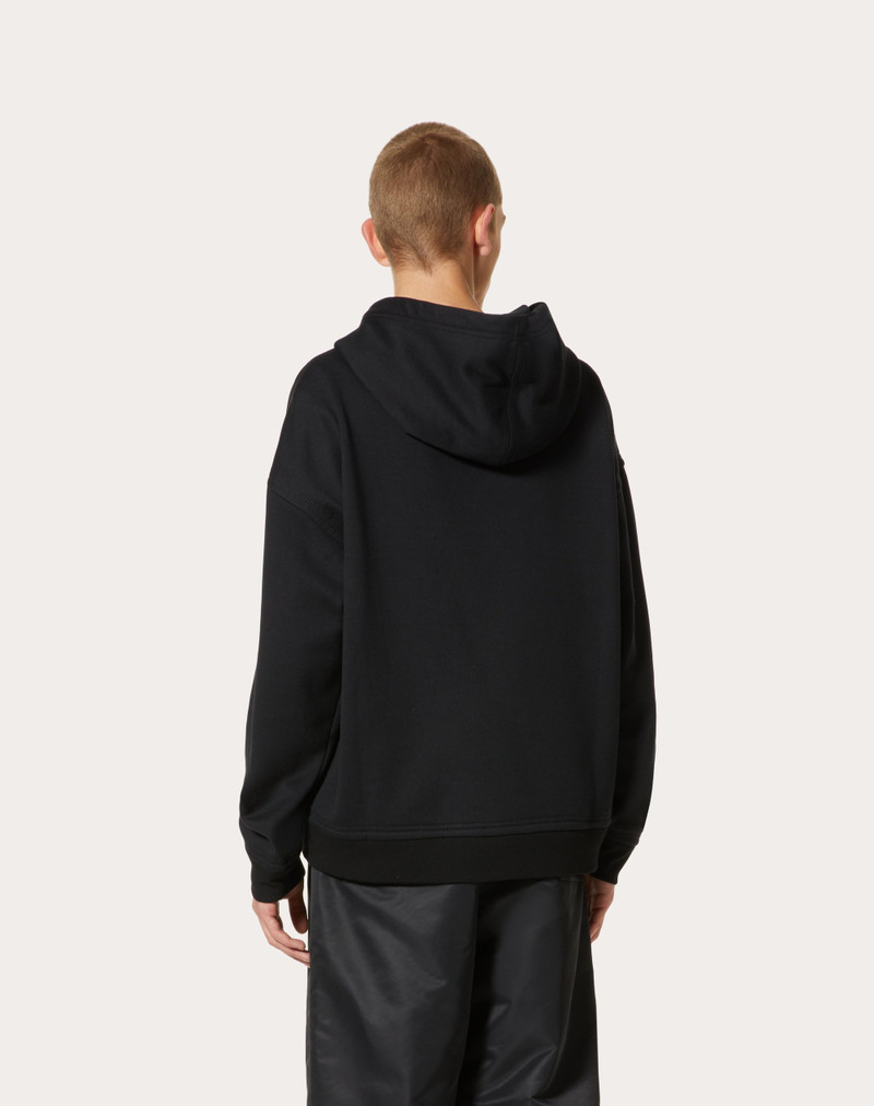COTTON SWEATSHIRT WITH NYLON PANEL AND STUD DETAIL 4