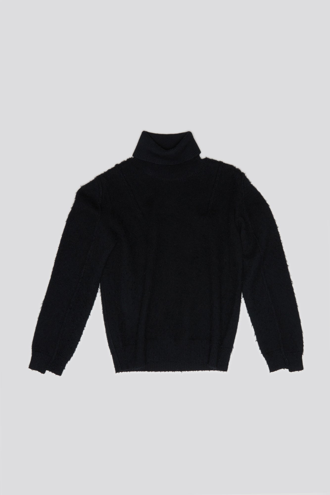 FLAT SLEEVE TURTLENECK SWEATER - BLACK - 1