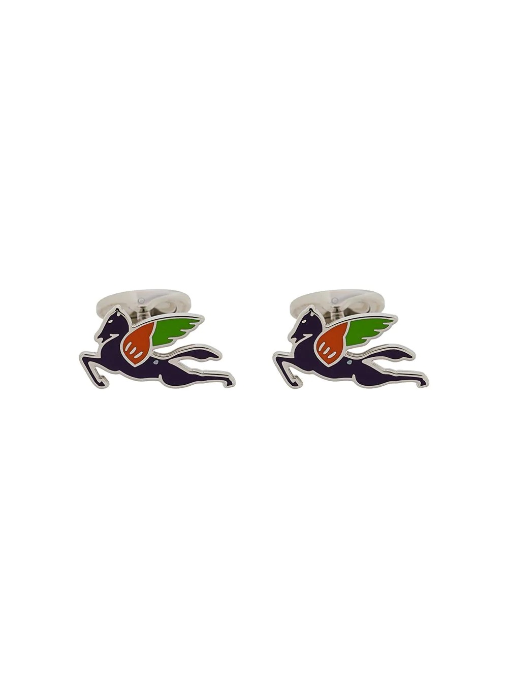 multicoloured logo cufflinks - 1