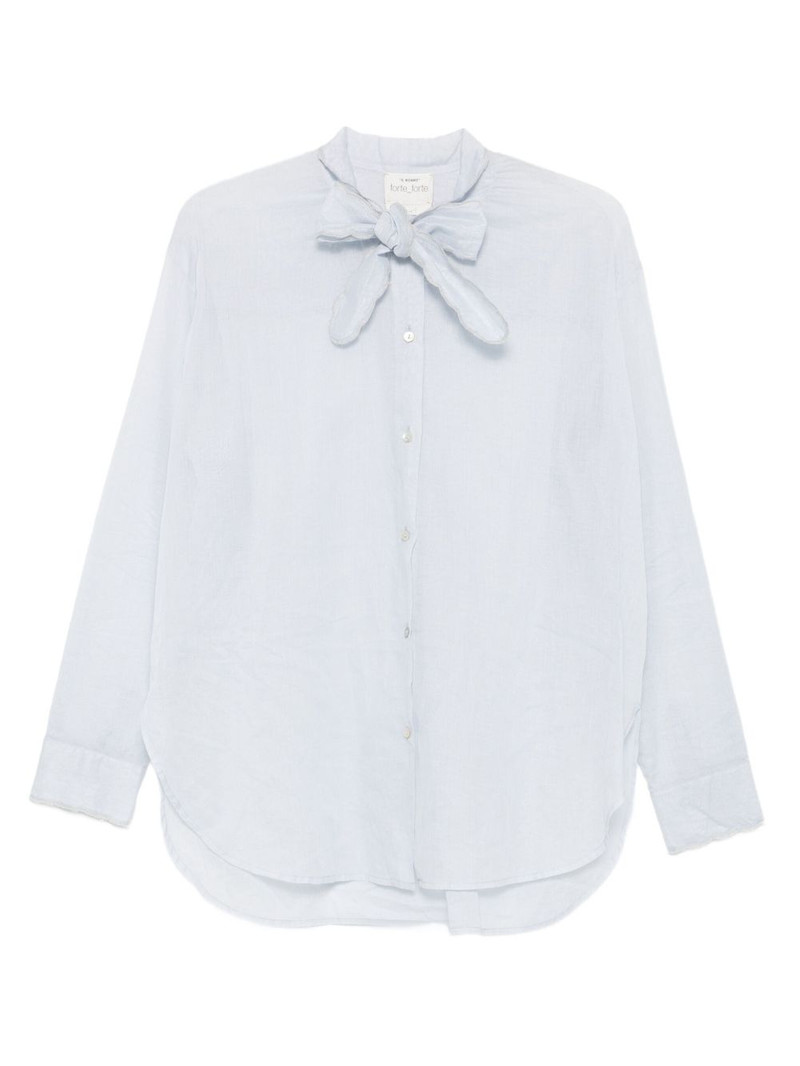 bow-collar cotton shirt 1