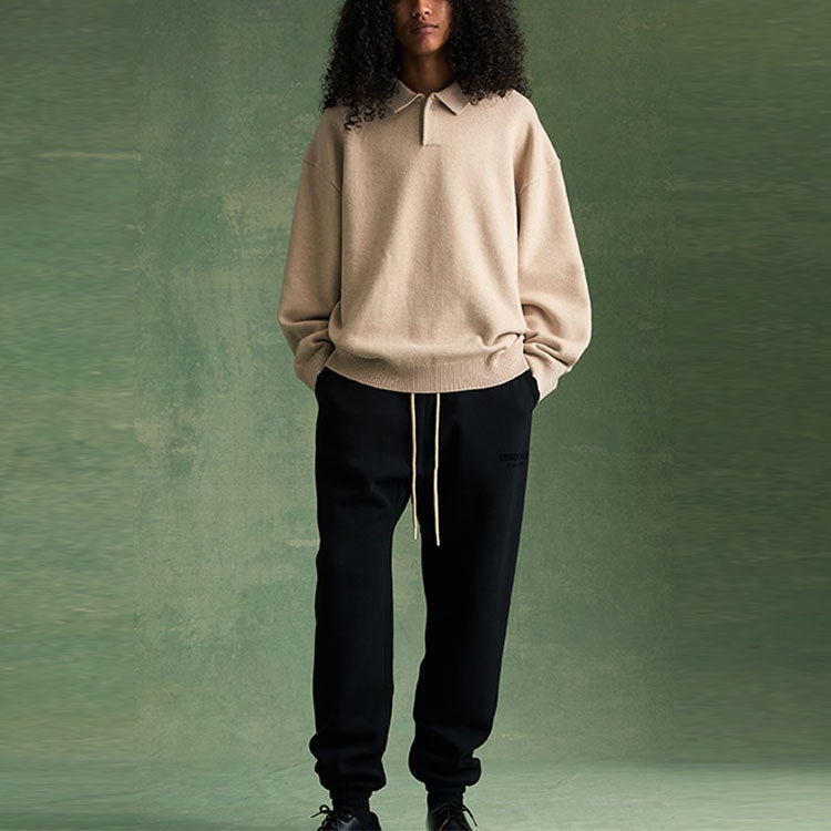 Fear of God Essentials FW23 Knit Polo Shirt 'Gold Heather' 192BT232183F - 4