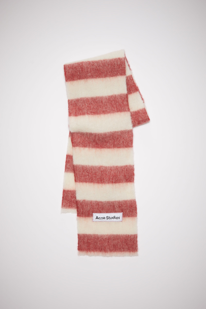 Wool-blend stripe scarf - Red/white 1