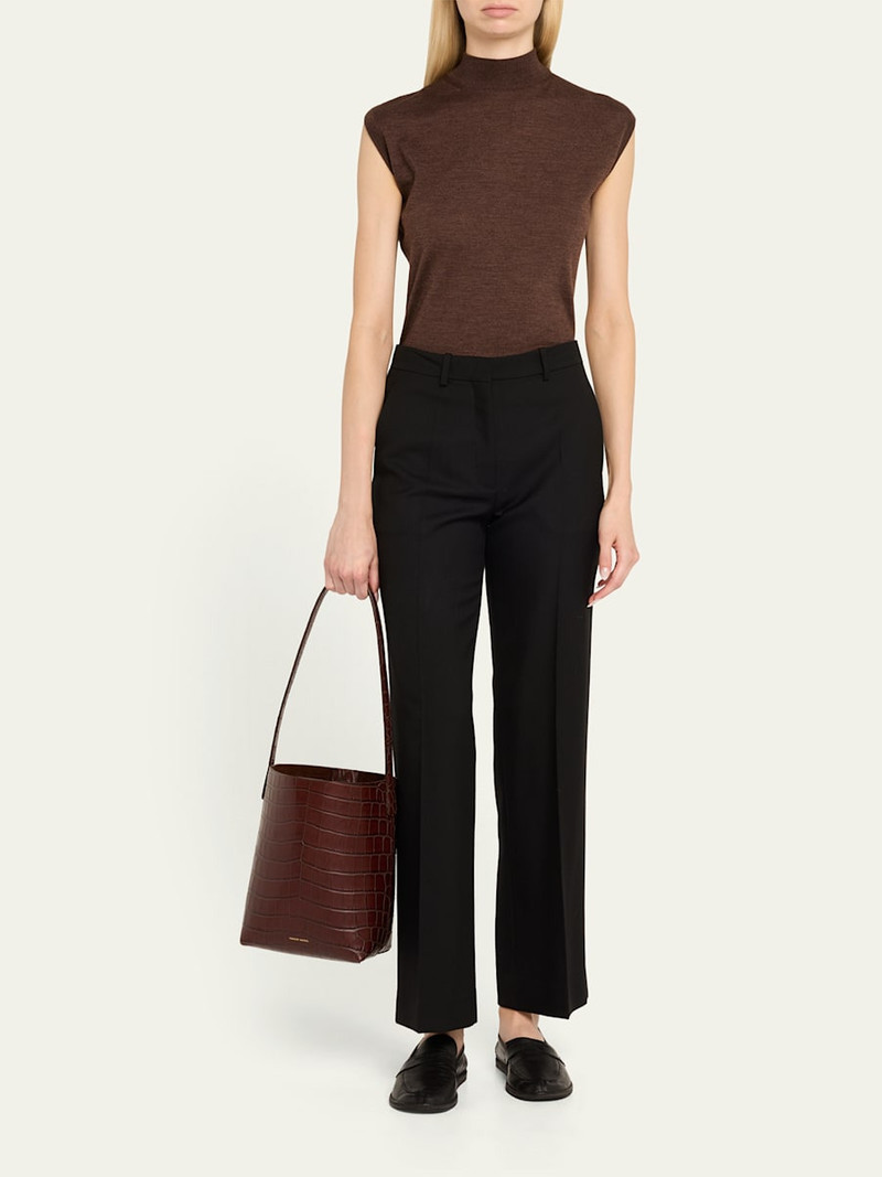 Mansur Gavriel Small Croc-Embossed Leather Tote Bag outlook