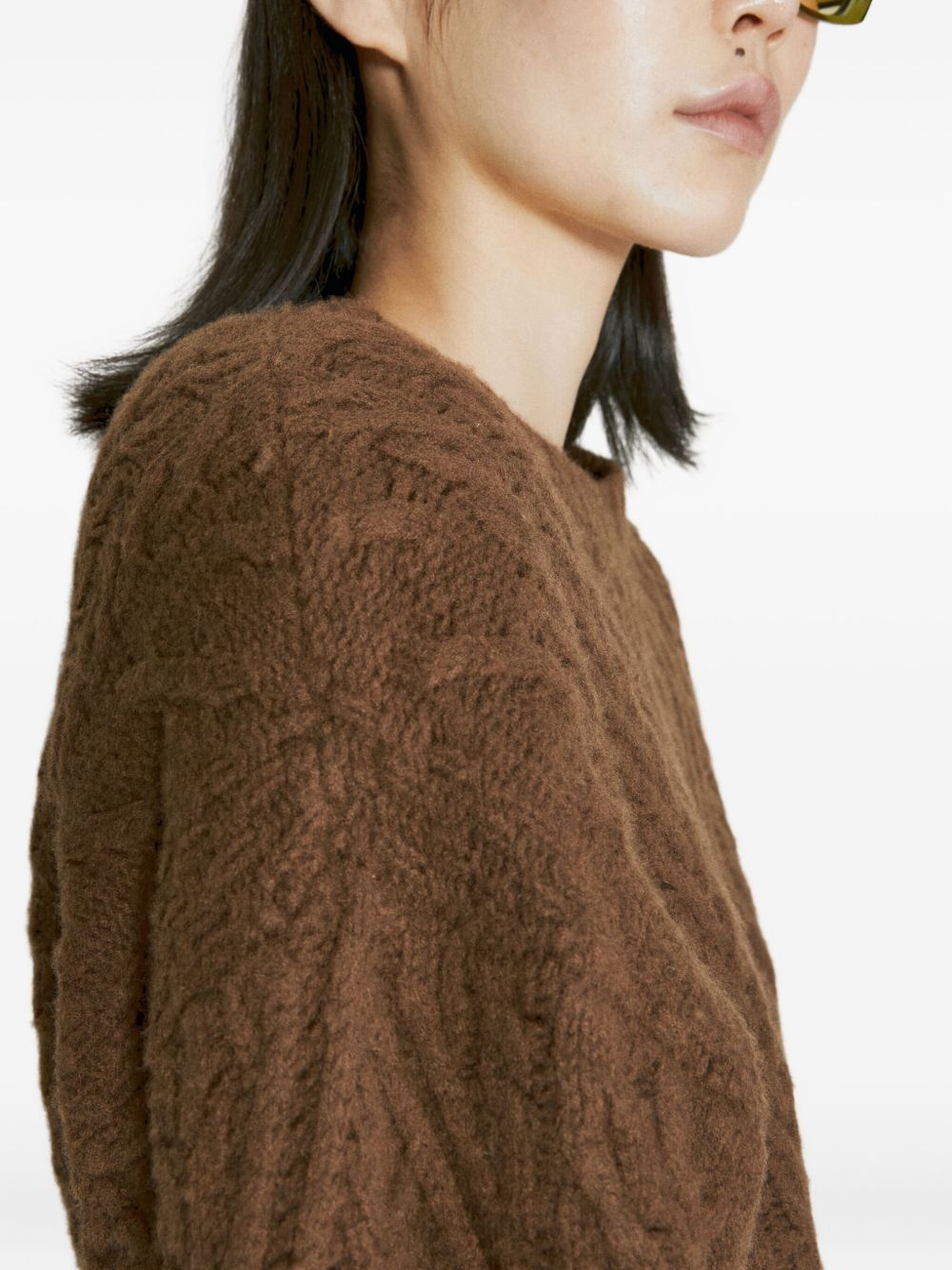 cable-knit wool sweat - 4