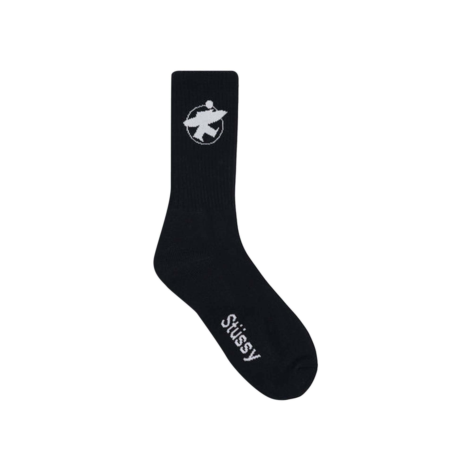 Stussy Surfman Crew Socks 'Black/White' - 2