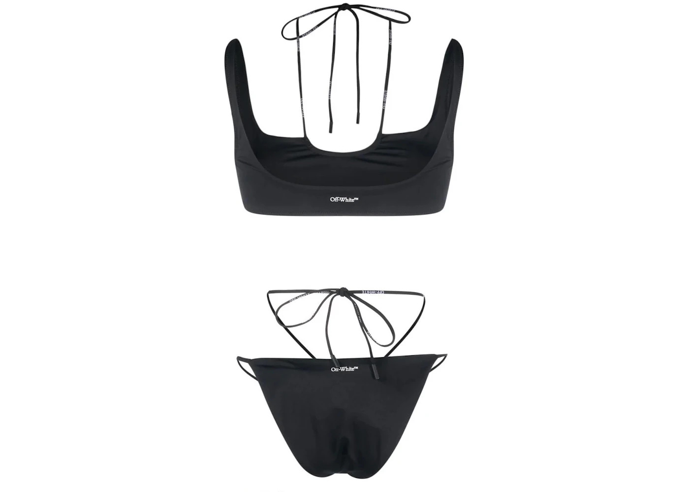 OFF-WHITE Women's Cross Coulisse Bikini Swimsuit Black/White - 2