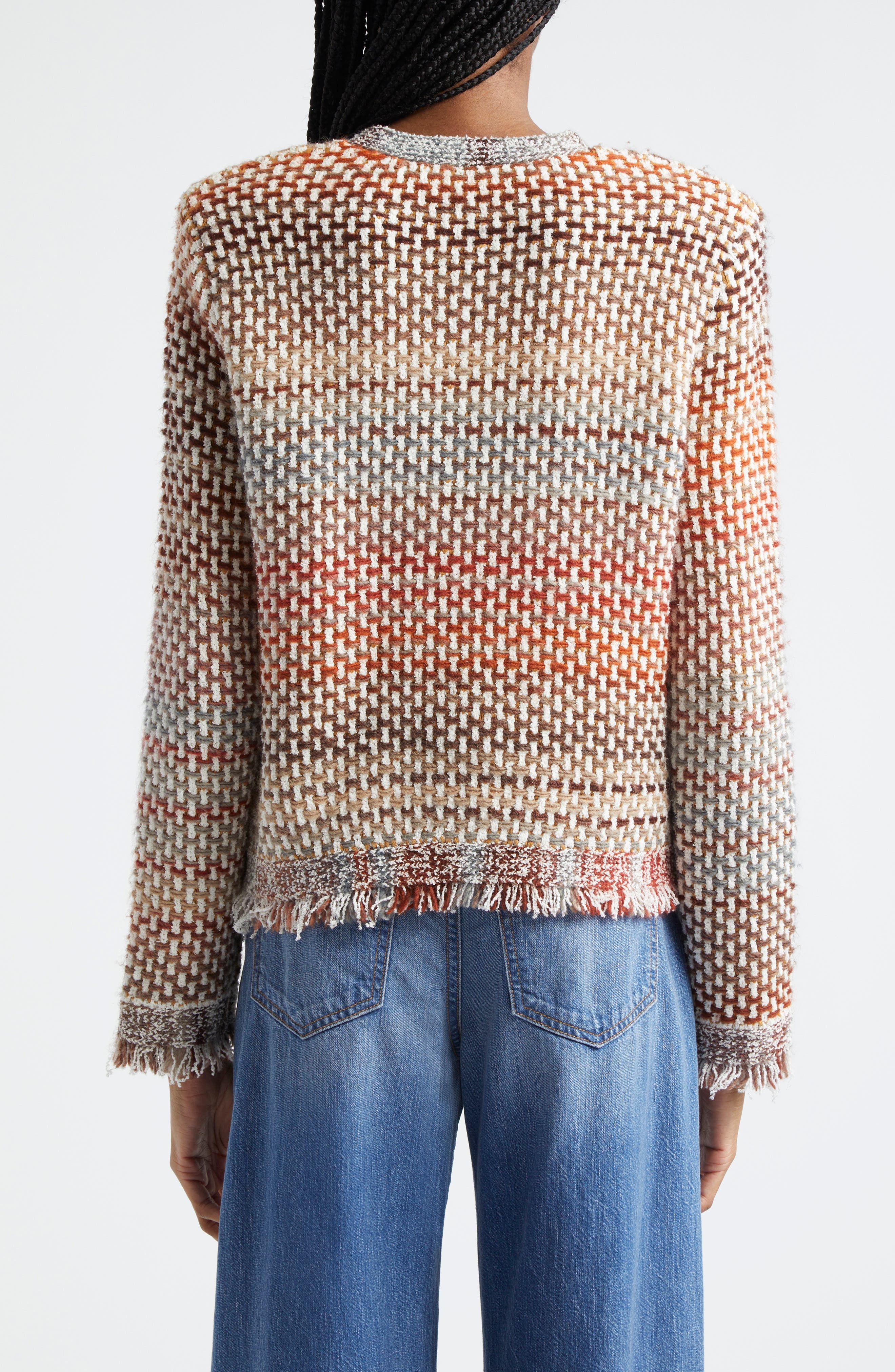 Veronica Beard Sariyah Ombré Knit Jacket in Red Multi at Nordstrom - 2