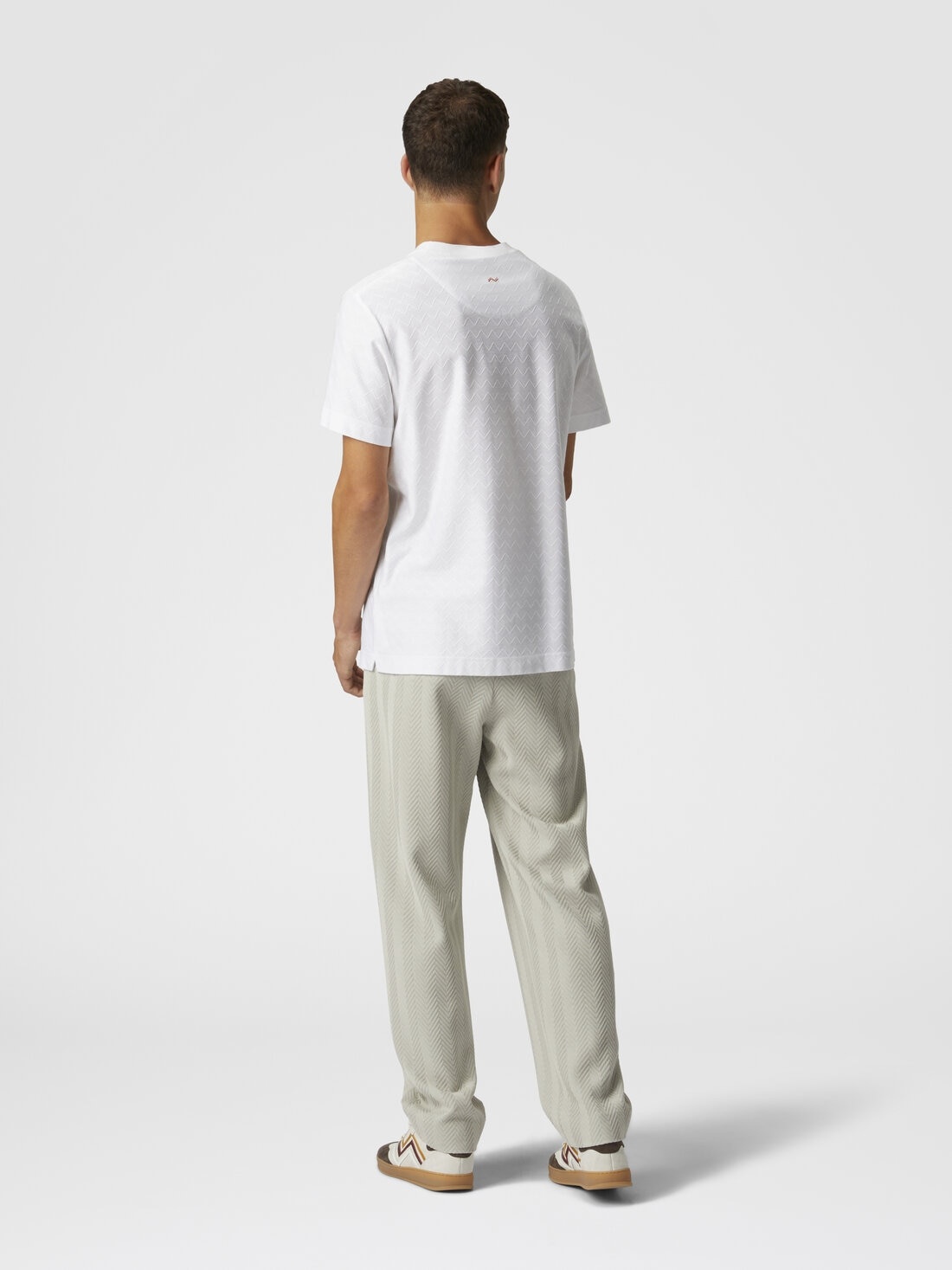 Classic cotton and viscose zigzag trousers - 3