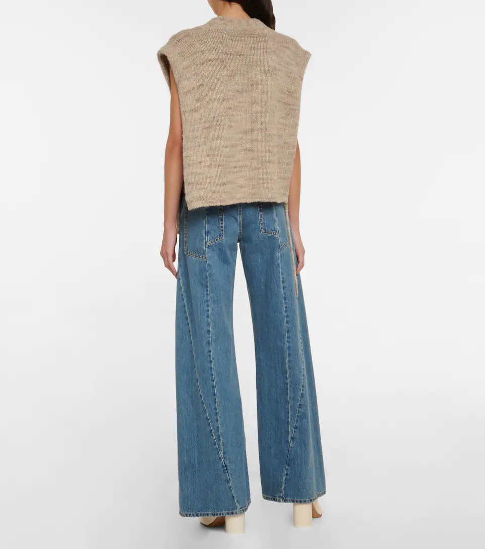 Alpaca, cotton, and wool sweater vest - 3