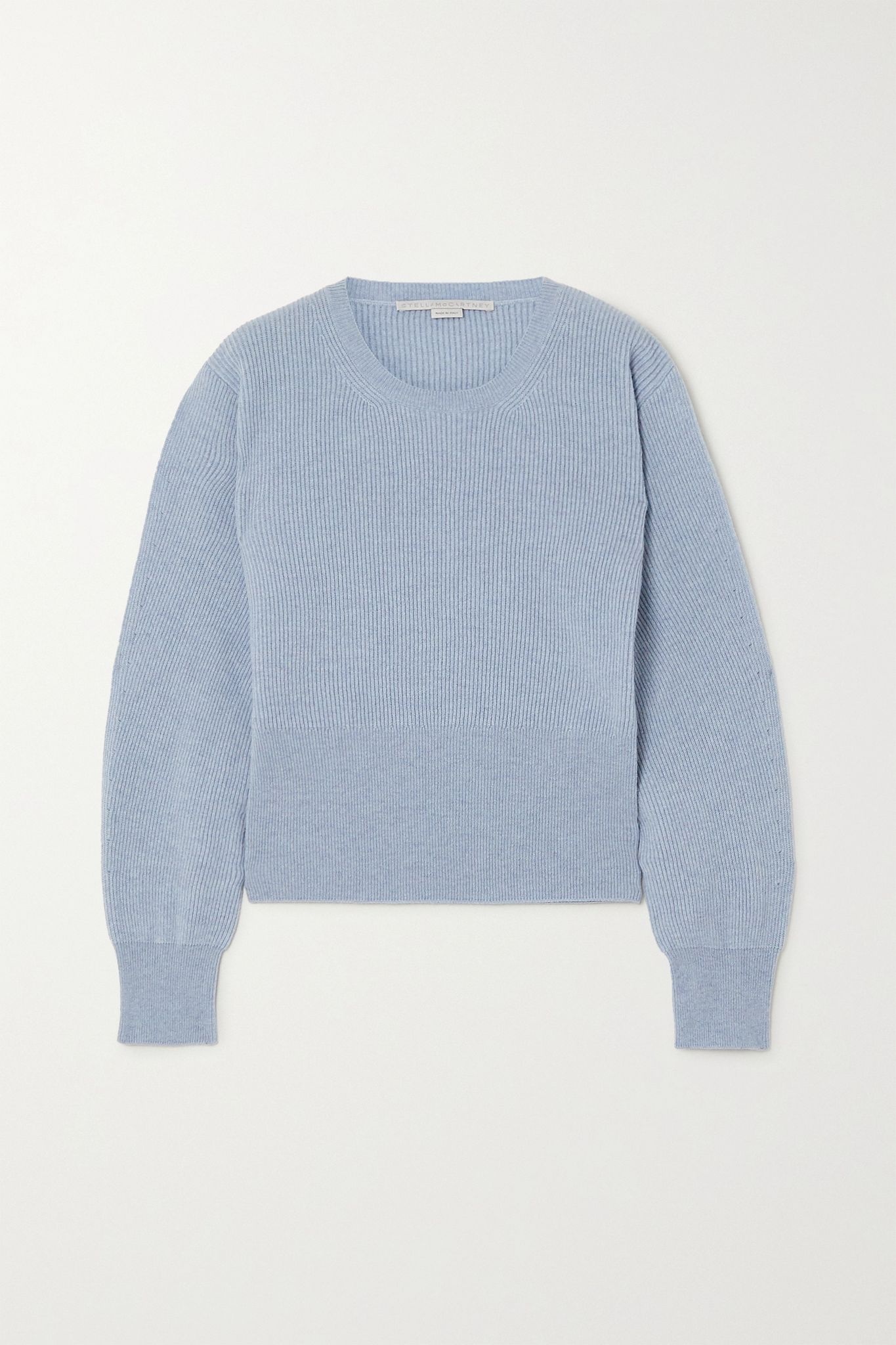 Ribbed cashmere and wool-blend sweater - 1