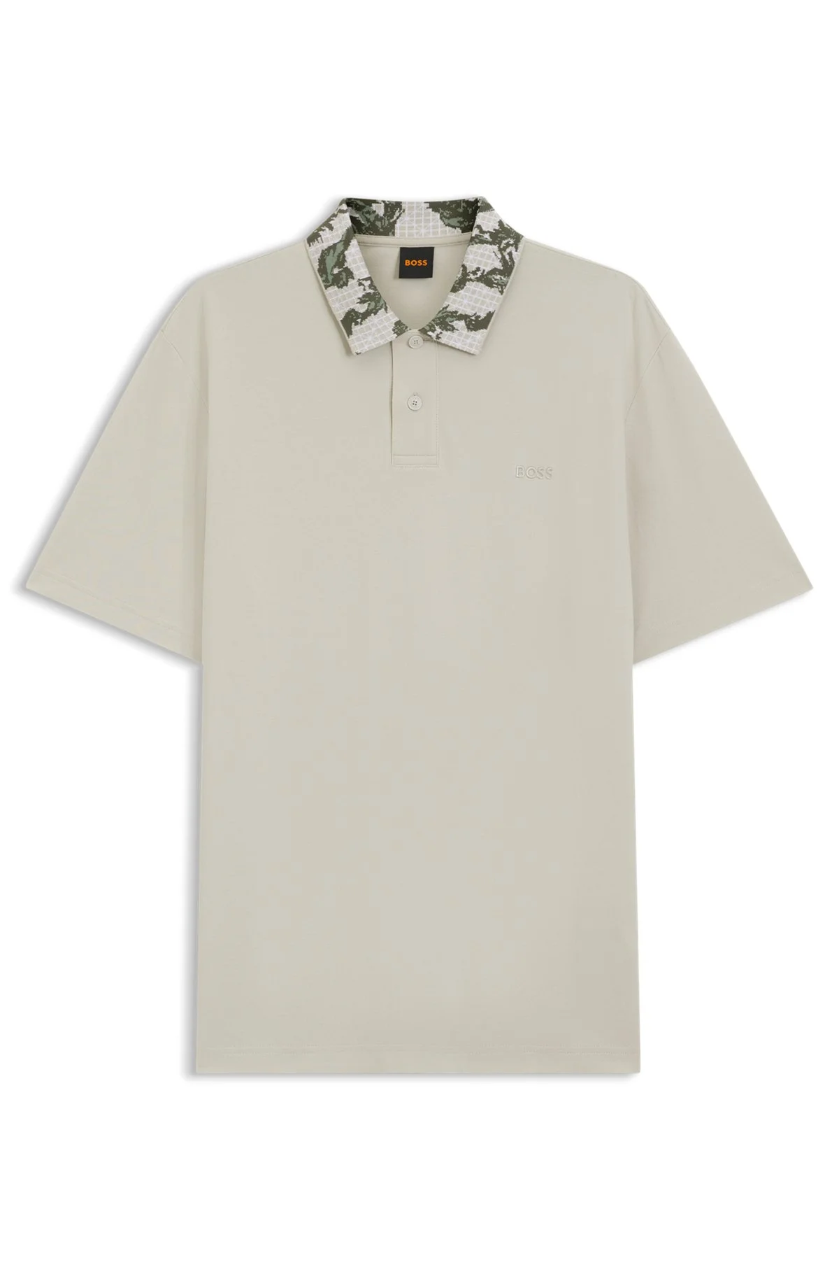 RELAXED-FIT POLO WITH JACQUARD COLLAR - 1