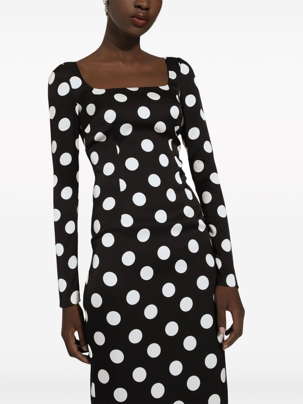 polka dot-print midi dress - 5